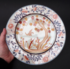 Japanese Imari porcelain charger with blossom and bird