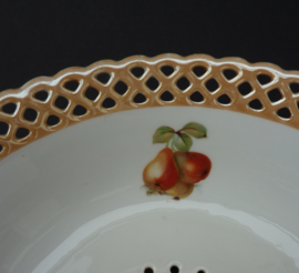 Schumann Bavaria antique porcelain fruit colander with drip plate