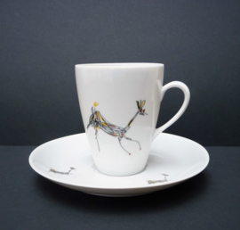 Dutch Mid Century Mosa cup with saucer Deer