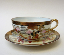 Suzuki Geishaware porcelain tea cup with saucer