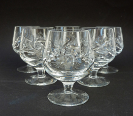 Bohemian cut crystal brandy cognac glasses