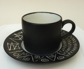 Habitat Scraffito cup with saucer