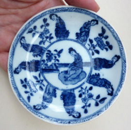 Blue white porcelain Long Eliza cup with saucer