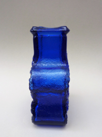 Scandinavisch glazen retro kobaltblauwe vaas Lars Hellsten Skruf Glasbruk Zweden