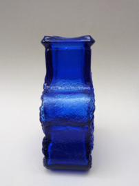 Scandinavian glass retro cobalt blue vase Lars Hellsten Skruf Glasbruk