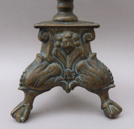 Antique French bronze church pricket candlestick