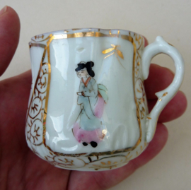 Japanse Edo Hirado demitasse kop en schotel