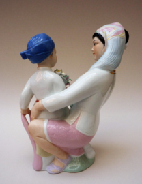 Chinese porcelain sculpture mother with son