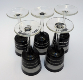 Bohemian black cut to clear wine glasses