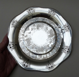 Viking Plate Canada Art Deco verzilverde friandise schaal