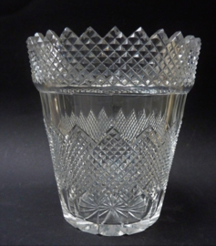 19th century diamond cut crystal vase