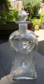 Engraved crystal decanter pinch bottle 19th century