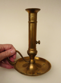 Antique brass ejector chamber candlestick