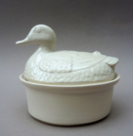 Subtil Portugal white majolica duck tureen