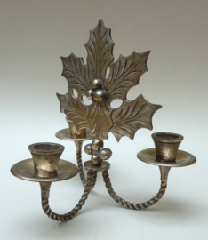 Silver plated Mid Century Holly candlestick