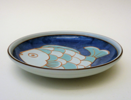 Japanese Mitsumine Minoyaki porcelain fish bowl