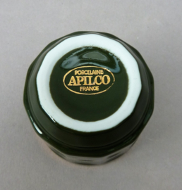 Apilco bistroware egg cup green Vert Empire and gold