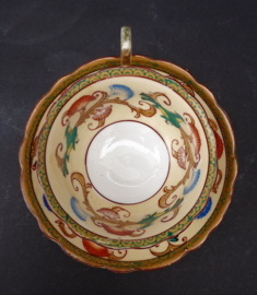 Japanese porcelain Art Deco tea cup with saucer