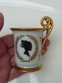 Empire style porcelain Silhouette cabinet cup