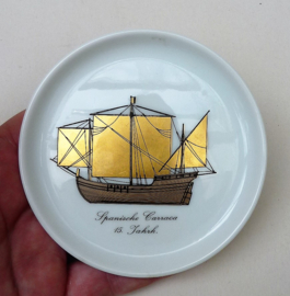 Furstenberg Mid Century porseleinen glasonderzetters Historical Ships