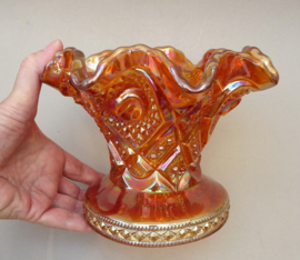 Imperial Glass Ohio Fashion Marigold Carnival Punch Bowl stand