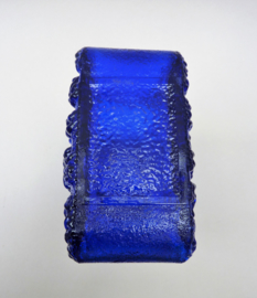 Scandinavian glass retro cobalt blue vase Lars Hellsten Skruf Glasbruk