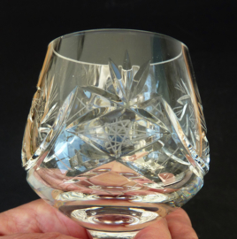 Bohemian cut crystal brandy cognac glasses