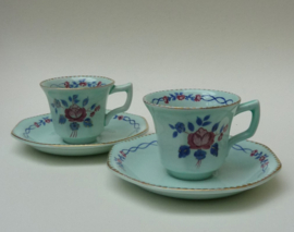 Adams demitasse espresso cups with saucers Cascade