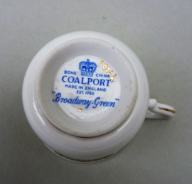 Coalport Broadway Green demitasse espresso cup with saucer