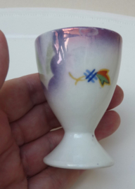 Art Deco lusterware porseleinen eierdopjes op schaal