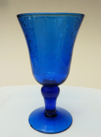 Bubbeltjesglas wijnglas kobaltblauw