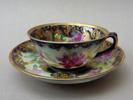 Japanese Meiji porcelain demitasse cup with saucer