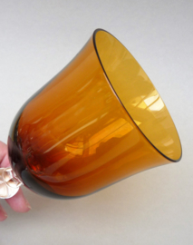 Crystal wine glass with amber bowl - set of six