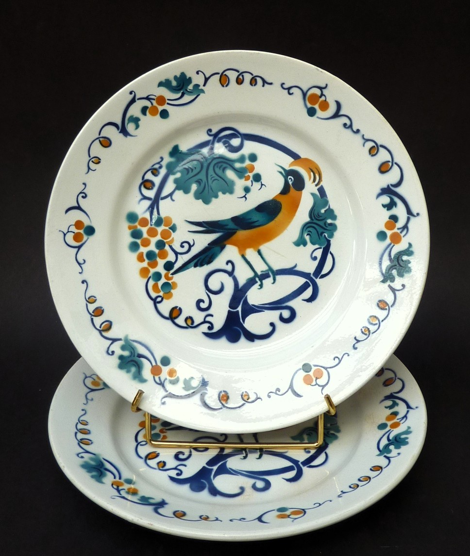 K & G Luneville faience borden Pinsonnet rond 1920