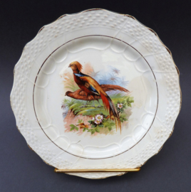 Moulin des Loups Hamage faience dessert plates decorated with bird pairs