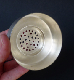 Mid Century craquele kristallen cocktailshaker met verzilverd montuur
