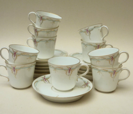 Foecy Limoges Art Nouveau porcelain coffee cups