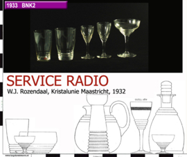 Kristalunie Art Deco amberkleurige ijscoupes Radio