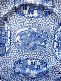William Adams Chinese Bird blue white chinoiserie plate