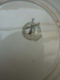 Moulin des Loups Hamage faience dessert plates decorated with bird pairs