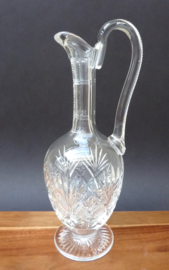 Saint Louis cut crystal footed wine decanter with handle