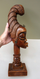 Mid Century tribal art houten sculptuur Afrikaanse vrouw