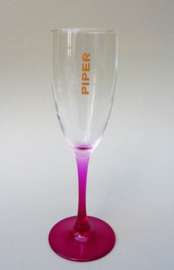Piper Heidsieck crystal champagne flute glass with shocking pink stem