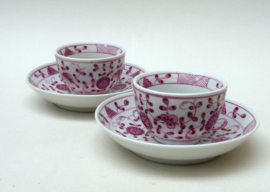 A pair of Greiner Rauenstein Purper tea bowls 19th century