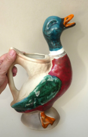 Poet Laval France barbotine Duck pitcher