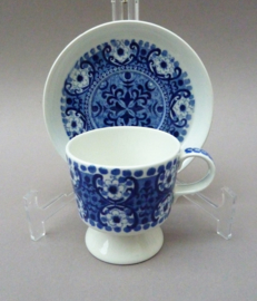 Arabia Ali  Blue footed demitasse cup with saucer