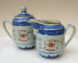 Chinese Wanyu rice grain porcelain creamer set