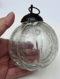 Vintage German glass Kugel ornament Pumpkin