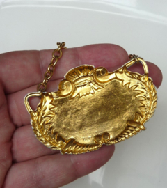 Vintage metalen karaf label Jenever