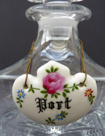 Antique Japanese porcelain decanter label Port